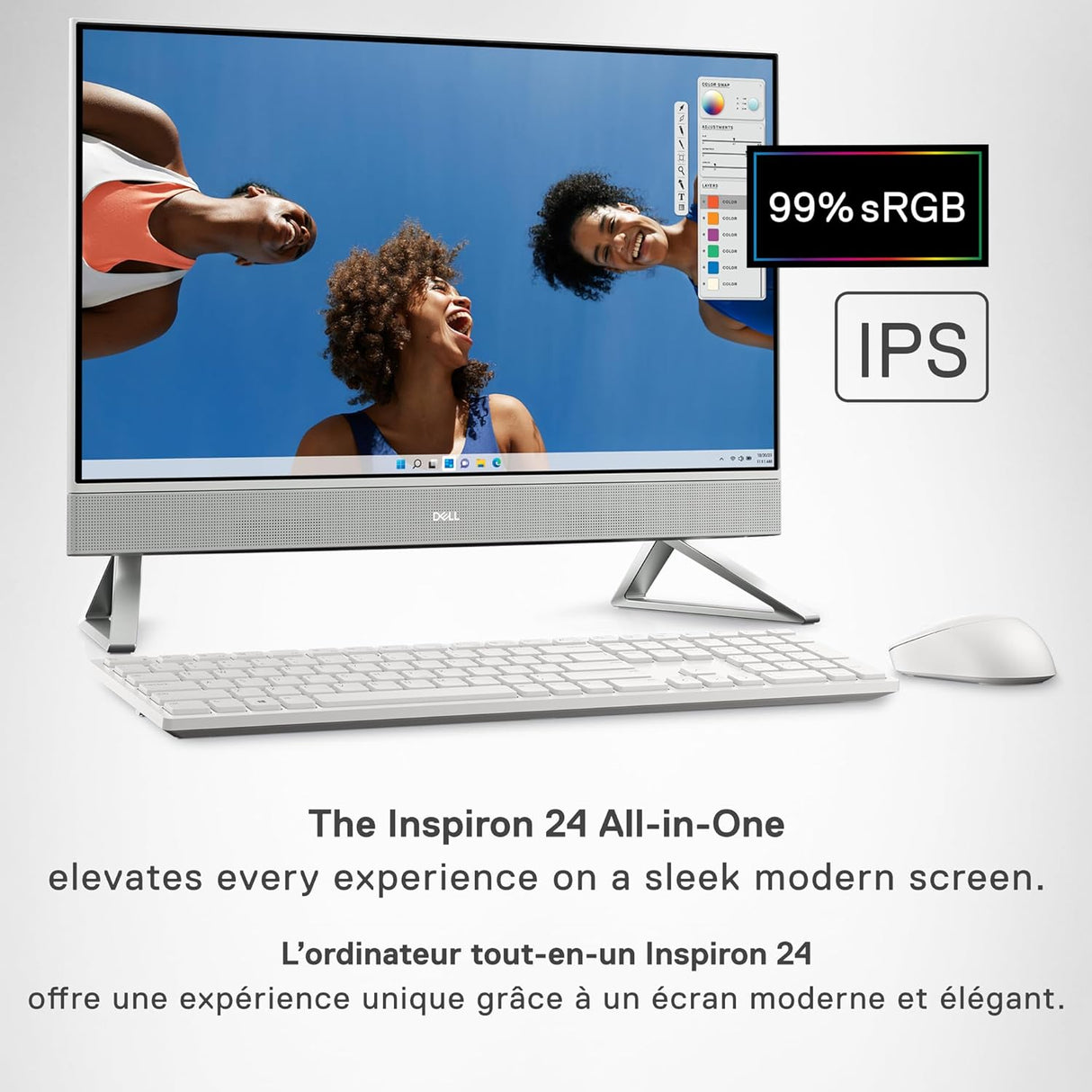 Computadora de escritorio todo en uno Dell Inspiron 5420: pantalla FHD de 23,8 pulgadas a 60 Hz, Core i5-1335U, 16 GB de RAM DDR4, SSD de 1 TB, gráficos Intel Iris Xe, Windows 11 Home, 1 año de soporte premium - Blanco