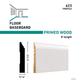 RELIABILT 9/16-in x 3-1/4-in x 8-ft Colonial Primed Pine 623 Baseboard Moulding