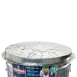 Behrens Bote de basura de cocina de metal galvanizado/plateado de 31 galones con tapa para exteriores
