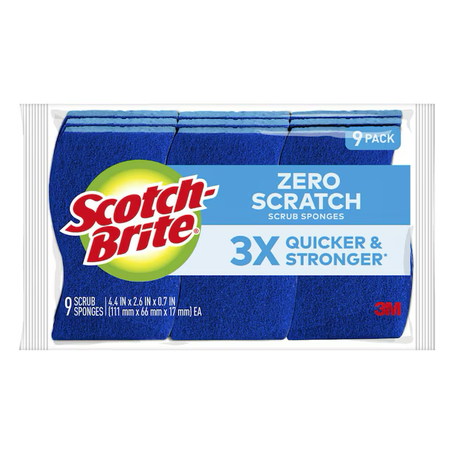 Scotch-Brite Non-Scratch Cellulose Sponge with Scouring Pad (9-Pack)