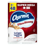 Papel higiénico Charmin Ultra Strong Super Mega, paquete de 8, 2 capas