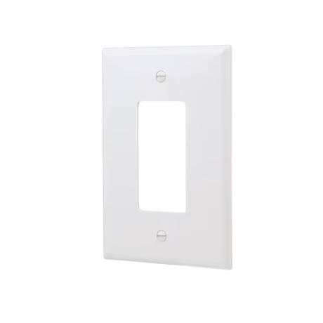 Eaton 1-Gang Jumbo Size White Plastic Indoor Decorator Wall Plate