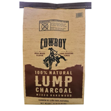 Carbón vegetal Cowboy Charcoal de madera dura de 15 lb, 100% madera auténtica, sin rellenos ni productos químicos, combustión rápida y caliente, luces sin líquido para encendedor 