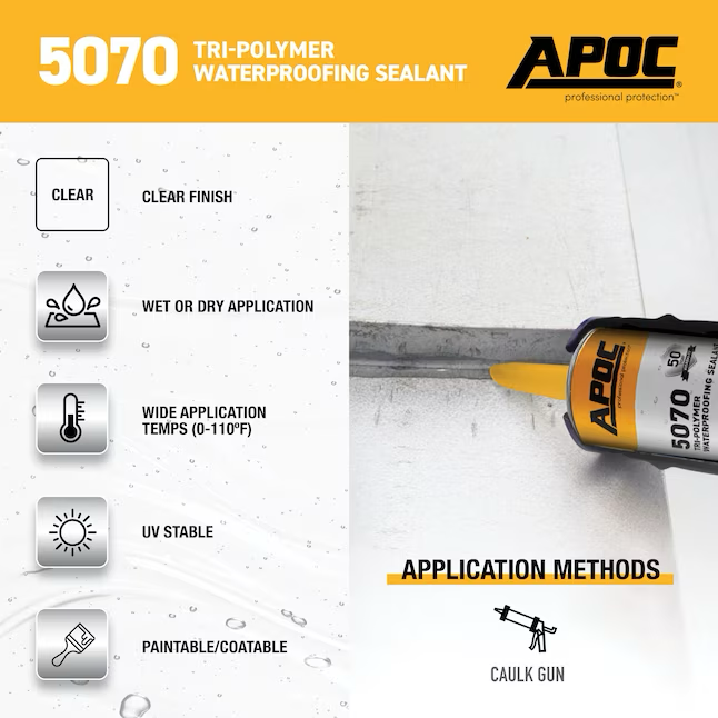 APOC 5070 Sellador de techos de cemento elastomérico impermeable de 10,1 onzas