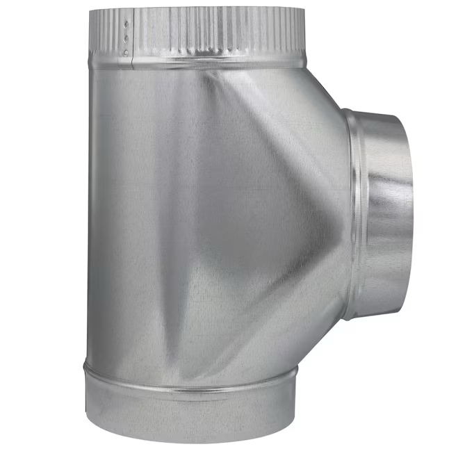 IMPERIAL 8-in 30 Gauge Galvanized Steel Round Full Flow Duct Tee ...
