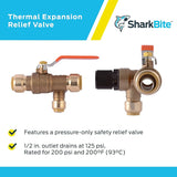 SharkBite  3/4 in. x 3/4 in.x 1/2 in. Thermal Expansion Relief Valve