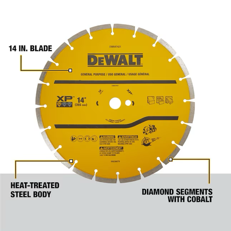 Hoja de sierra circular de diamante DEWALT de 14 pulgadas
