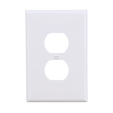 Eaton 1-Gang Jumbo Size White Plastic Indoor Duplex Wall Plate