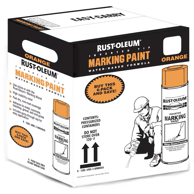 Rust-Oleum Professional 6-Pack Fluorescent Orange Water-based Marking Paint (Spray Can)