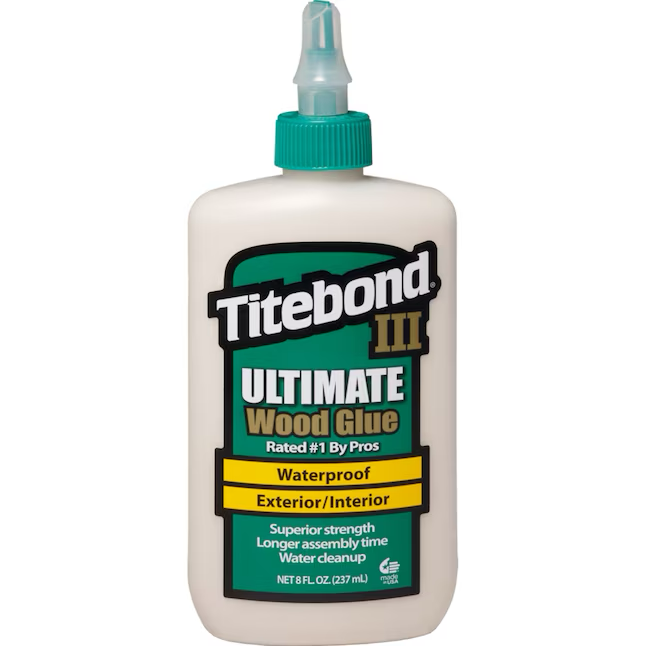 Titebond III Ultimate Wood Glue Brown Waterproof, Interior/Exterior Wood Adhesive (Actual Net Contents: 8-fl oz)
