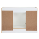 Mueble bajo para tocador de baño blanco de 48 pulgadas Project Source sin tapa