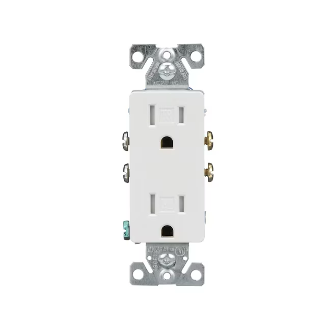 Eaton 15-Amp 125-volt Residential Decorator Outlet, White (10-Pack)