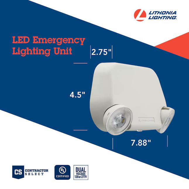 Lithonia Lighting 0.37-Watt 120/277-Volt LED White Hardwired Emergency Light