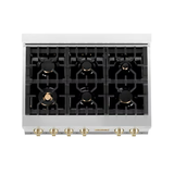 ZLINE Professional Autograph Edition 36-in 6 Burners Stainless Steel Gas Cooktop