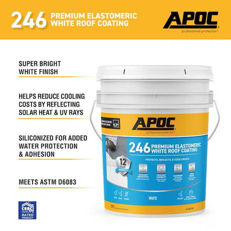 APOC 246 4,75 Gallonen weiße, elastische, reflektierende Dachbeschichtung