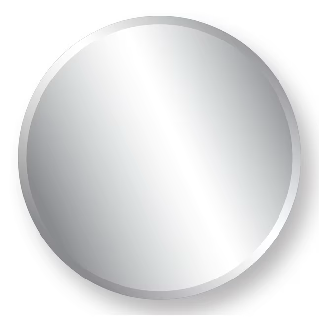 Project Source 28-in W x 28-in H Round Beveled Frameless Wall Mirror