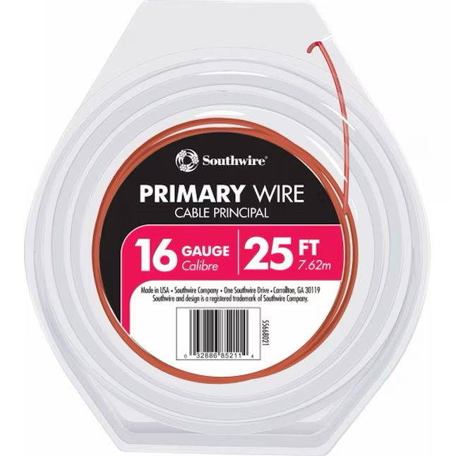 Southwire 25-ft 16-AWG Stranded Red Gpt Primary Wire