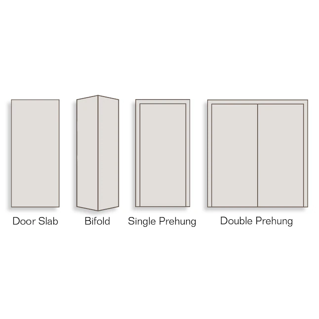 RELIABILT 32-in x 80-in Flush Hollow Core Primed Hardboard Left Hand Inswing Single Prehung Interior Door