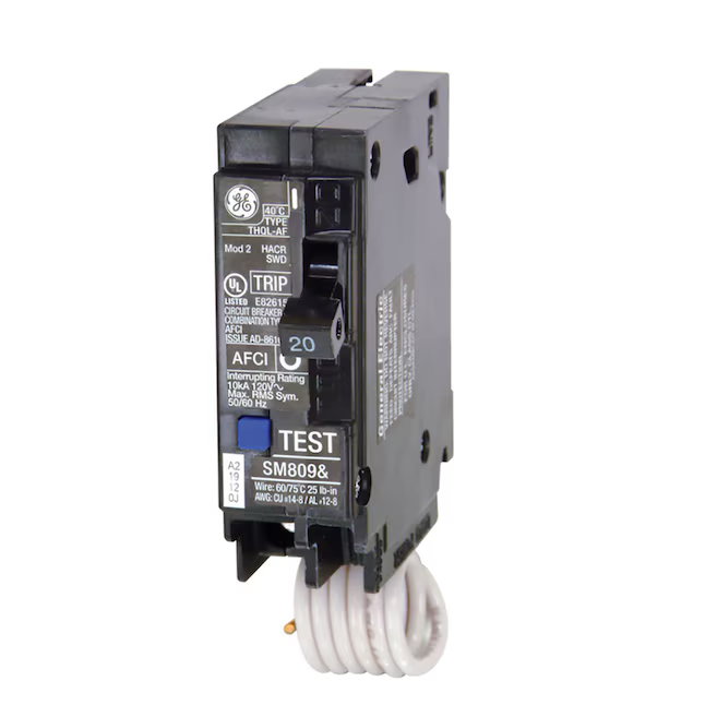 GE Q-Line THQL 20-Amp 1-Pole Combination Arc Fault Circuit Breaker