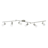Allen + Roth Montgomery 69.9-in 6-Light Brushed Steel dimmable Medium Base (e-26) Transitional Track Bar
