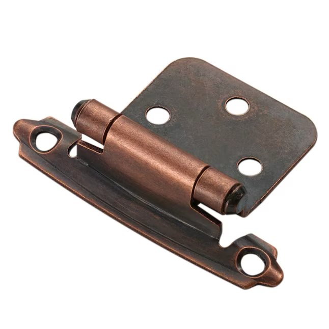 RELIABILT 200-Degree Adjustable Overlay Surface Self-closing Aged Bronze Cabinet Hinge, 1 Pair (2-Pieces)