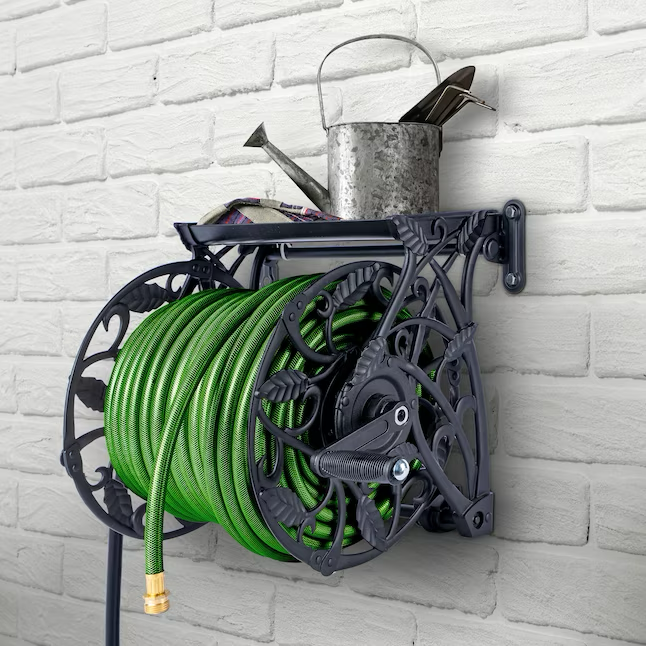 Style Selections Aluminum 125-ft Wall-mount Hose Reel