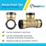 SharkBite 2 in. x 2 in. x 2 in. Brass Push Tee