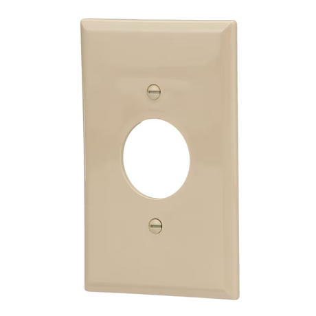 Eaton 1-Gang Midsize Ivory Polycarbonate Indoor Round Wall Plate