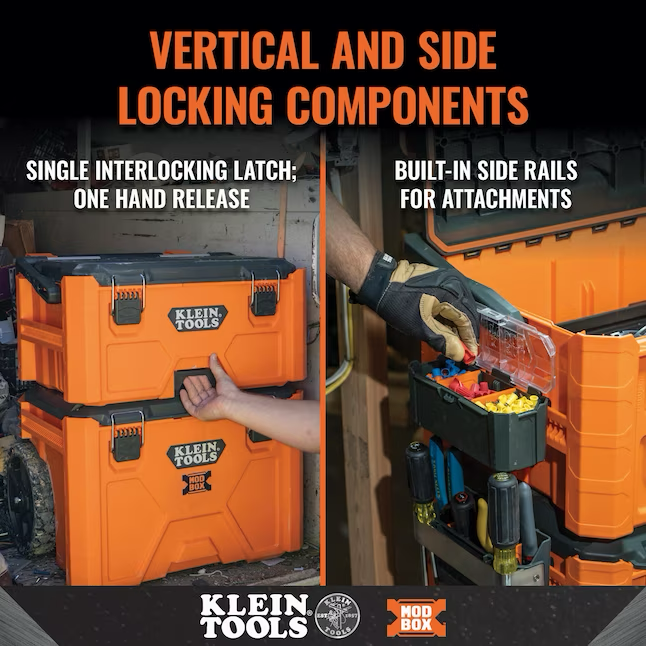 Klein Tools MODbox 22-in Orange Plastic and Metal Tool Box