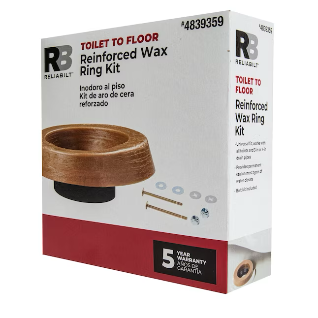 RELIABILT Reinforced 4.9-in Brown Wax Toilet Wax Ring with Bolts