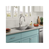 KOHLER Decree Dual-mount 33-in x 22-in Stainless Steel Single Bowl 2-Hole Kitchen Sink