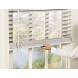 allen + roth At Home 2-in Slat Width 9-in x 72-in Cordless White Faux Wood Room Darkening Horizontal Blinds