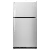 Refrigerador Whirlpool con congelador superior de 20,5 pies cúbicos (acero inoxidable resistente a huellas dactilares)