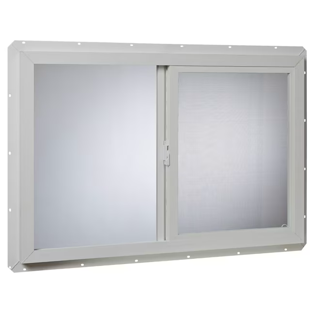RELIABILT Serie 14500 Jamba de 47-3/4 pulgadas x 35-3/4 pulgadas x 2-29/32 pulgadas Ventana corrediza blanca de vinilo operable por la izquierda Media pantalla incluida