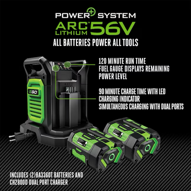 EGO POWER+ Soplador de hojas de mochila comercial de 56 voltios, 800 CFM, 190 MPH, 6 Ah (batería y cargador incluidos)