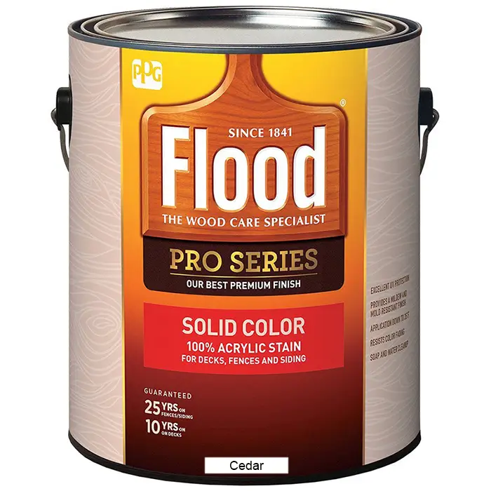 Tinte acrílico de color sólido Flood Pro Series (cedro, 1 galón)