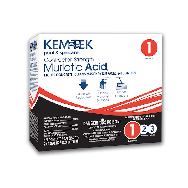 Kem-Tek Pool Muriatic Acid (2, 1-Gallons)
