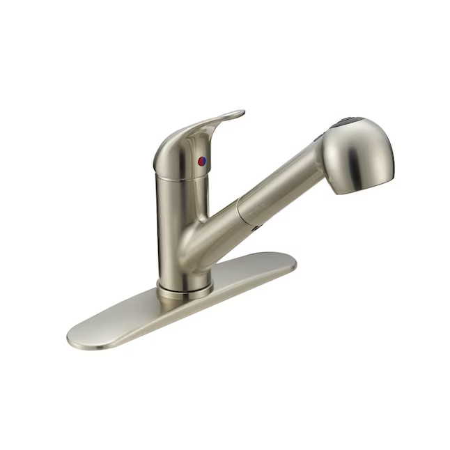 EZ-FLO Prestige Brushed Nickel Single Handle Pull-out Kitchen Faucet (Deck Plate Included)