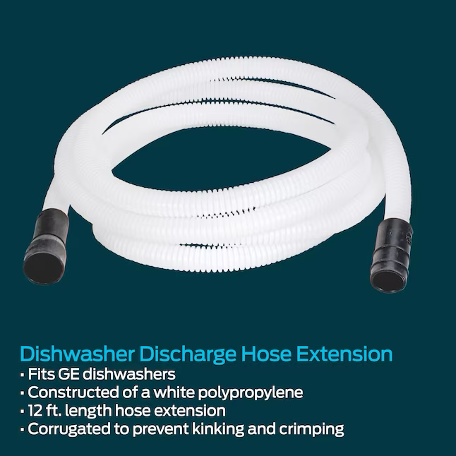 Eastman 12′ Dishwasher Discharge Hose Extension –  (5/8″ or 7/8″ Outlet)
