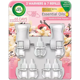 Kit ambientador de aceite perfumado Air Wick, vainilla y papaya rosa (2 calentadores + 7 recambios)