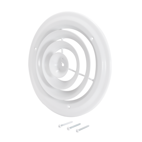 EZ-FLO 6 in. (Duct Size) Steel Round Wall/Ceiling Diffuser White
