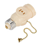 Project Source 660-Watt Off-white Medium Light Socket Adapter with Pull Chain