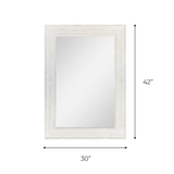 allen + roth 30-in W x 42-in H White Wash Wood Polished Wall Mirror