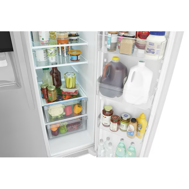 Frigidaire 25.6-cu ft Side-by-Side Refrigerator with Ice Maker, Water and Ice Dispenser (White) ENERGY STAR