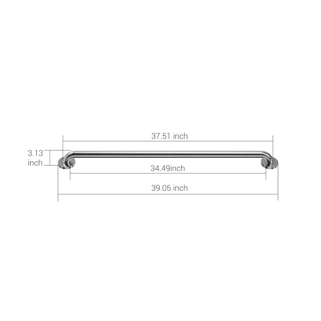 Project Source Concealed Screw 36-in Stainless Wall Mount ADA Compliant Grab Bar (500-lb Weight Capacity)