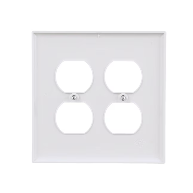 Placa de pared dúplex para interiores de policarbonato blanco mediano de 2 unidades Eaton