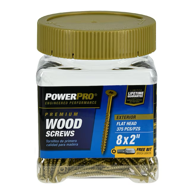 Power Pro #8 x 2-in Epoxy Exterior Wood Screws (375-Per Box)