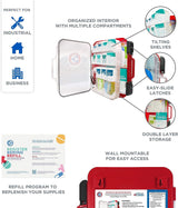 First Aid Kit Hard Red Case 326 Pieces Exceeds OSHA and ANSI Guidelines