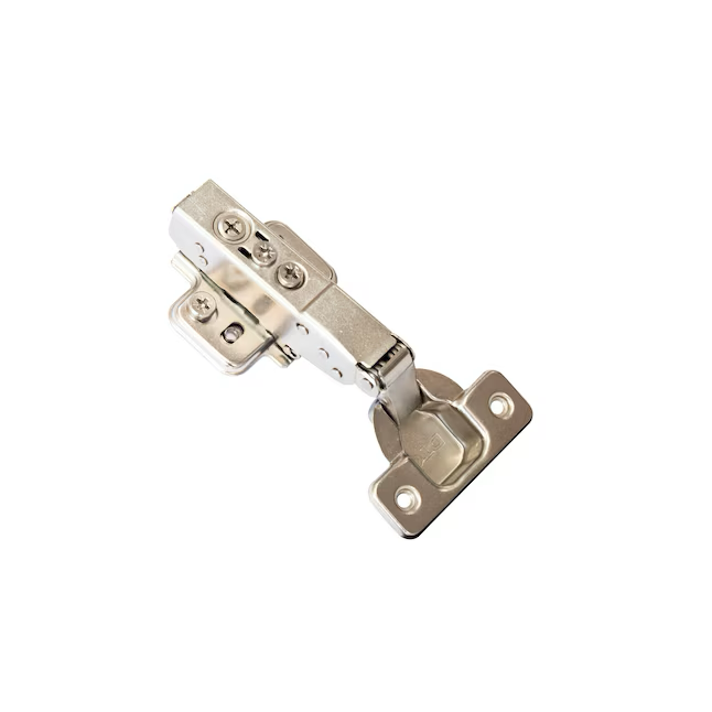 RELIABILT 110-Degree Half Overlay Concealed Soft Close Nickel Plated Cabinet Hinge, 1 Pair (2-Pieces)
