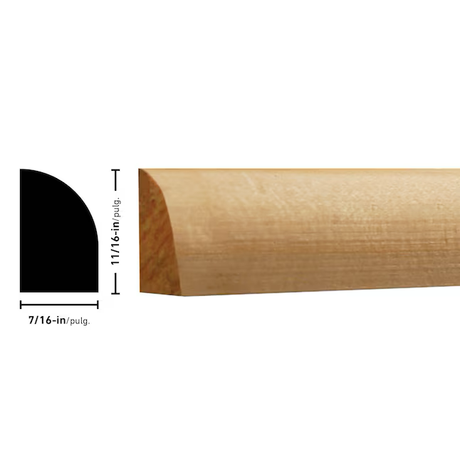 RELIABILT Moldura para zapata de pino sin terminar de 7/16 x 11/16 x 8 pies